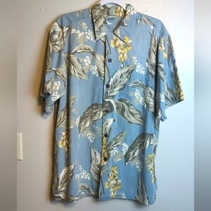 Vintage Go Barefoot Mens Large Button Up Short Sleeve Hawaiian Shirt